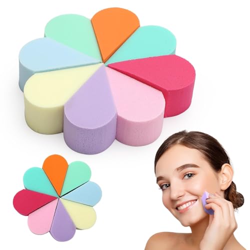 Face Paint Sponges 8 Pcs Soft Petal Shape Reusable Puffs Mini Mixed Color Facial Pads Cleansing Makeup Sponges Foundation Sponge Blenders for Clean Cream Concealer Makeup & Cleaning Mothers Day