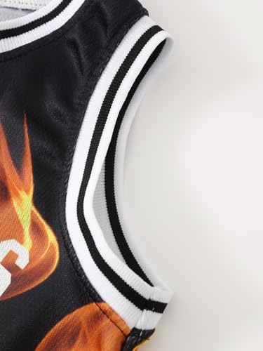 Image of Boys' Active Shorts Set 6 Pieces Athletic Jersey Tank Top and Basketball Shorts Set 4-12Y