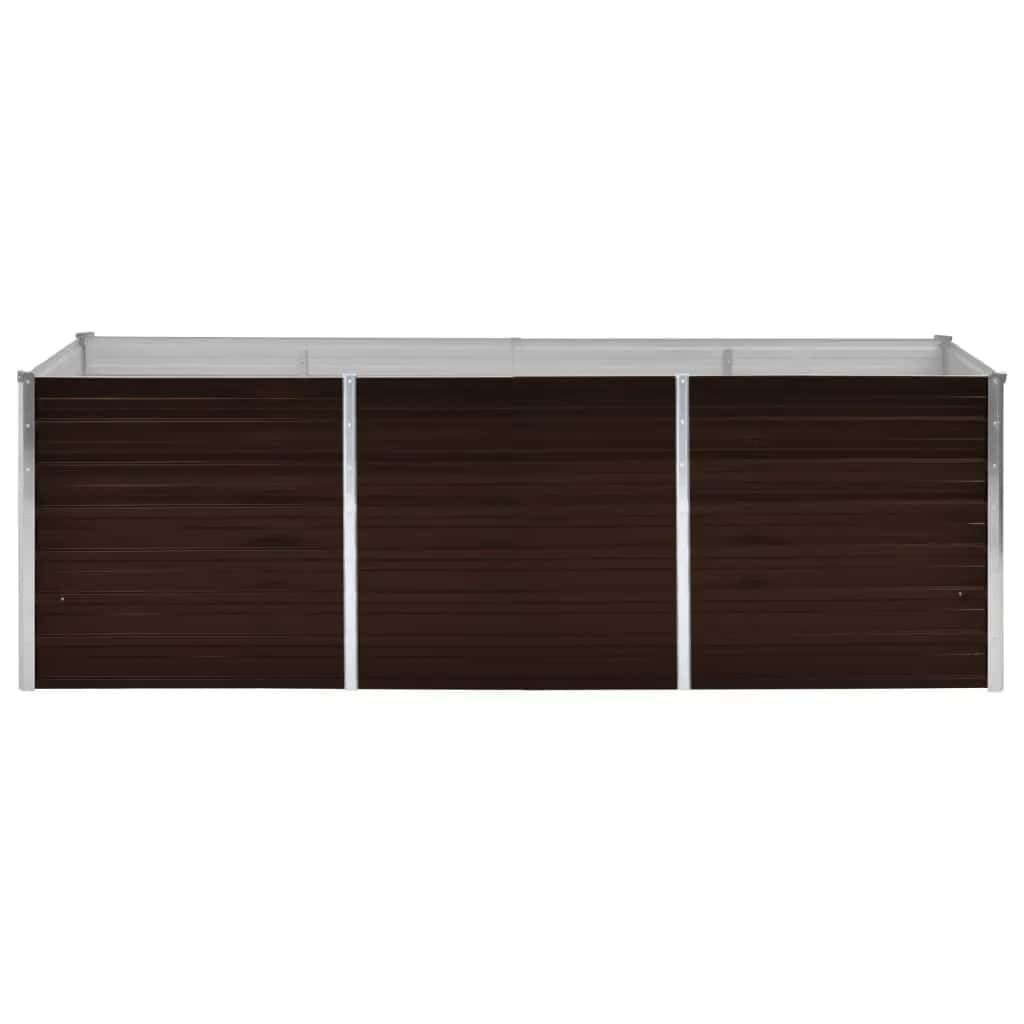 Edler Garten-Hochbeet Braun 240×80×77 cm aus verzinktem Stahl Großer Blumenkübel mit zeitgemäßem Design für Garten Terrasse Balkon und Urban-Gardening