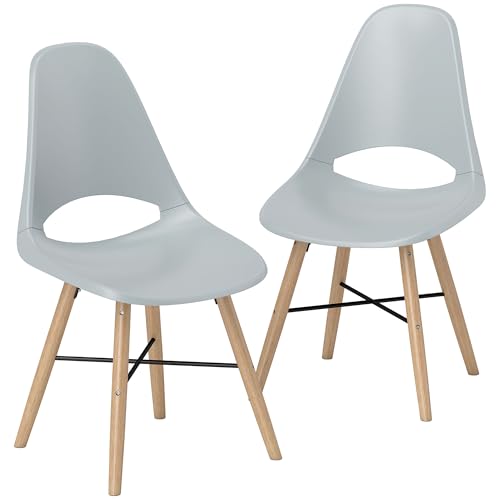 SUPPORTO SOLIDO: Realizzate con robuste gambe in legno di caucciù e provviste di cuscinetti in feltro per non graffiare i pavimenti, queste sedie da pranzo garantiscono un supporto solido e duraturo, perfette per ogni occasione, dalle cene quotidiane ai momenti di relax con gli amici