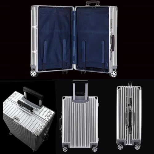 Aluminium Suitcase Large Silver Suitcase Hand Luggage 4 Wheels Cabin Suitcase TSA Combination Lock,Pink,20in2