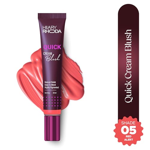 Image of Hilary Rhoda Quick Cream Blush | Red | Long-Lasting & Buildable Liquid Blush | Highly Pigmented | Lightweight & Easy to Blend | For All Skin Types | (Red Alert) - 20ml