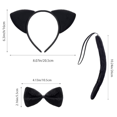 baotongle Katzen Kostüm Set, Katzenohre Katzenschwanz, Katzen Ohren Haarreif Stirnband für Karneval Kostüm Party Dekoration Zubehör (Kätzchen Kostüm)