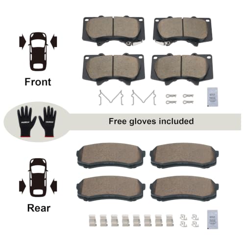 Image of HUSCH Front & Rear Ceramic Brake Pads Fit For Toyota 4Runner, For Lexus | Clean Wheels, Quiet, Short Braking Distance, Responsive Braking, Long Service Life, for Various Weather, Road Performance