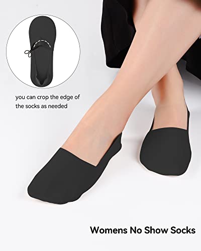 Hasmes 8 Pairs Women No Show Socks Girls Low Cut Liner Non Slip Invisible Sock Cool Comfort Breathable 8-11 #TOP2