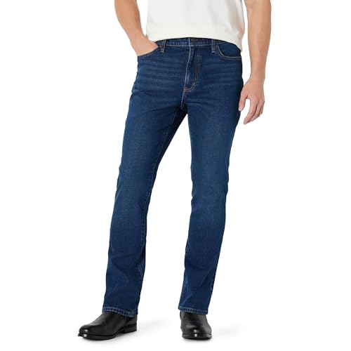 Amazon Essentials Mens Low Stretch Slim-Fit Bootcut Jeans Dark Shadow Wash 38W x 32L