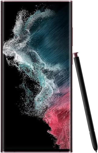 Image of Samsung Galaxy S22 Ultra 5G, US Version, 256GB, Burgundy - Verizon (Renewed)