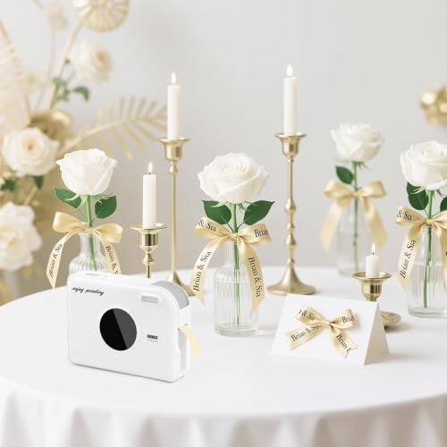 Phomemo A30 Etikettendrucker, Tragbares Beschriftungsgerät Bluetooth, Etikettiergerät Selbstklebend Kompatibel with Phone & PC, Thermotransfer-Satin drucker für Zuhause, Weiß