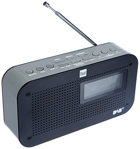 Dual 74872 DAB 71 Portables Digitalradio (UKW/DAB+ Tuner, Senderspeicherfunktion, LC-Display, Netz- oder Batteriebetrieb) Schwarz