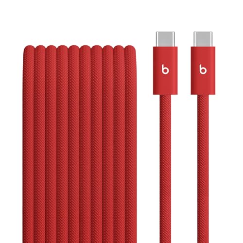 Image of Beats 240W USB-C to USB-C Braided Cable, Fast Charging, Durable /Tangle Free, Compatible with Apple and Android Devices (3 m /10 ft) - Rapid Red