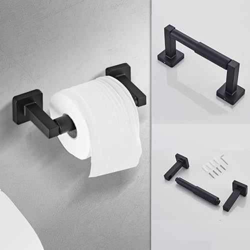 Matte Black Bathroom Hardware Set 4 Pieces,Towel Bar Set Stainless Steel Wall Mounted, Includes 16In Hand Towel Bar, Towel Ring, Robe Towel Hooks,Toilet Paper Holder, Bathroom Towel Rack Set by bluebyrne - Image 5