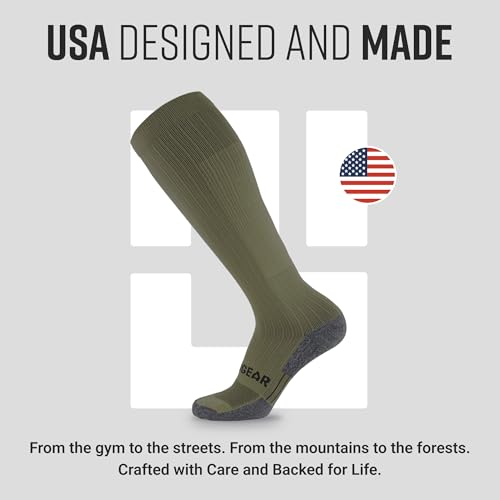 Image of MudGear Graduated Compression Socks, Durable, Sweat-Resistant OCR Performance Socks with Cushioned Footbed, Made in USA