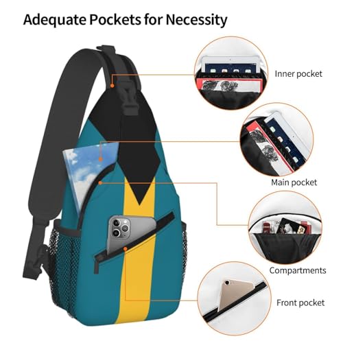 ASYG Bahamas Sling Bag Bahamas Flag Shoulder Bag Bahamas Crossbody Chest Daypack Casual Backpack Bag for Bahamian4