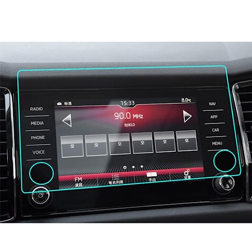 Film verre trempé 8 pouces ultra résistant anti-rayures pour GPS Skoda