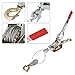Wire Rope Hand Power Puller and Winch - Manual 2 Ton Capacity for Industrial Lifting and Tightening - Hardened Heavy Duty Steel Construction with Double Hook Design (4T)