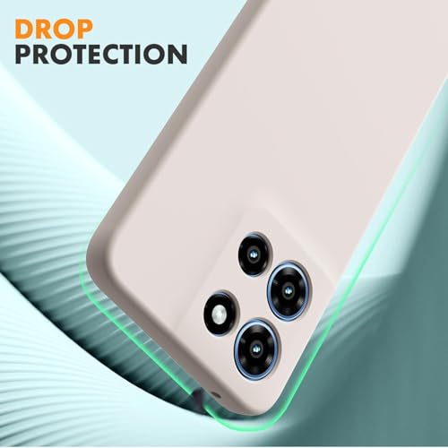 Image of DIZORO Microfiber Candy Case for Motorola Edge 60 Pro 5G Smooth Touch Cushion Liquid Soft Silicone Gel Rubber Phone Cases Non-Slip Full Body Protective Shockproof Back Cover - Stone Grey