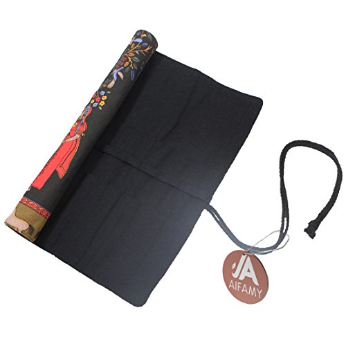 15 Inches Artist Paint Brushes Case Roll Up Pen Holder Canvas Pouch Bag