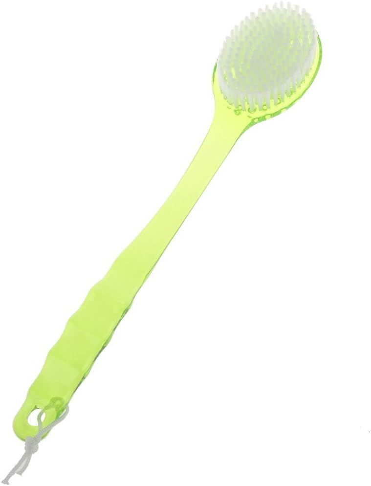 Electomania® Body Bath Shower Back Brush Massager Spa Scrubber Long Handle with Super Soft Bristles Back Scrubber Wholesome Dry Skin Bath Brush (Green)