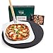 DOLCE MARE Kamień do pizzy czarny i okrągły wraz z łopatką aluminiową - kamień do pizzy z wysokiej jakości kordierytu do piekarnika i grilla - kamień do pieczenia pizzy jak u Włoch - również jako kamień do pieczenia chleba
