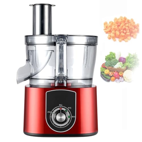 XZHWSZD Picadora eléctrica Comercial de Verduras de 600 W, procesador de Alimentos, cortadora y rebanadora de Acero Inoxidable con Base Antideslizante para Uso doméstico, en cocinas y restaurantes.