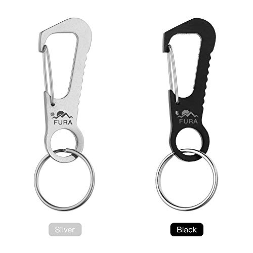 Chaveiro, Andoer Porta-chaves multifunções de aço inoxidável Porta-chaves mosquetão porta-chaves por