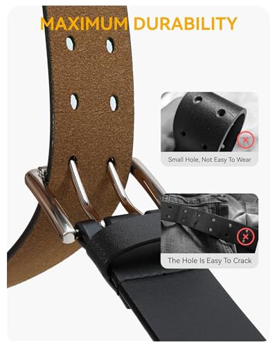 chaoren full grain leather belts for men - mens belt for jeans - timeless elegance for casual dress