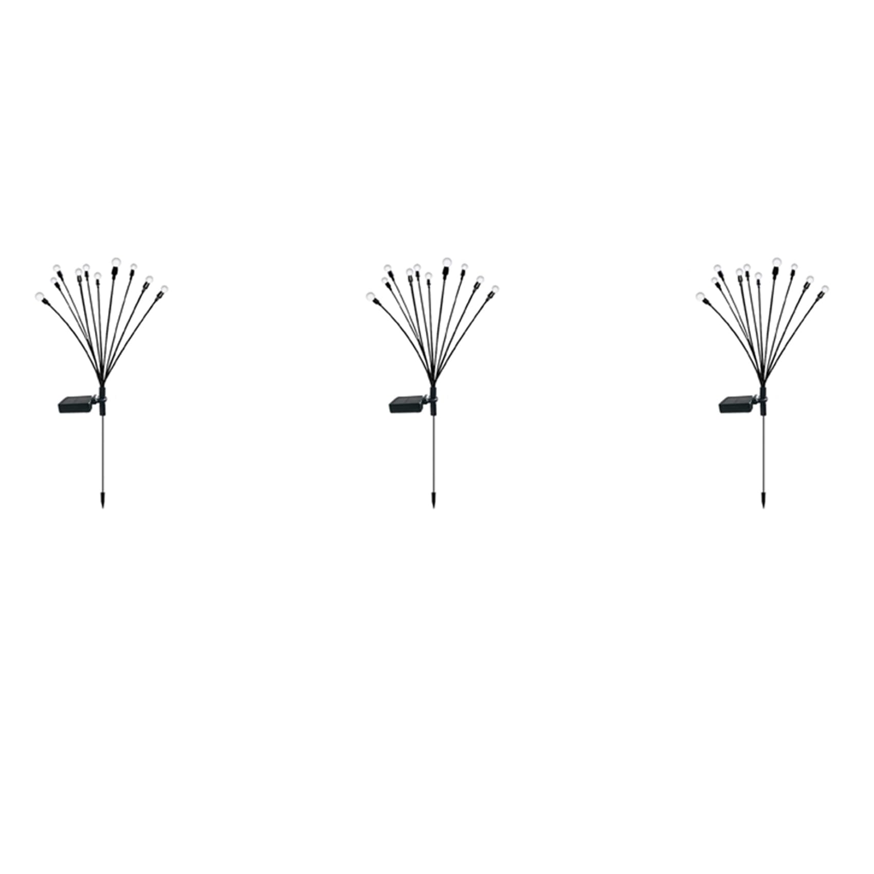 Hndhbfgrt 3PCS 10 Head Solar Powered Firefly Lights, 10 LED Outdoor Waterproof Solar Swaying Garden Lights