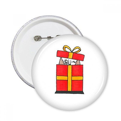 Pins Bastet bowknot décoration vêtement badge rond multicolore Noël 5pcs