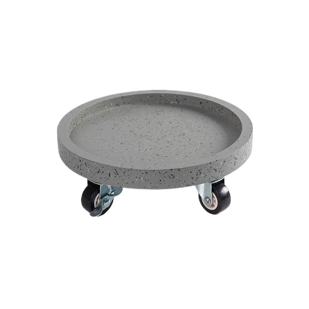 Kx9Lb8d plant saucer Round Plant Pallet with Wheel Drip Trays, Synthetic Resin Flower Pot Mover Saucer flower pot saucer(Gris,Small)