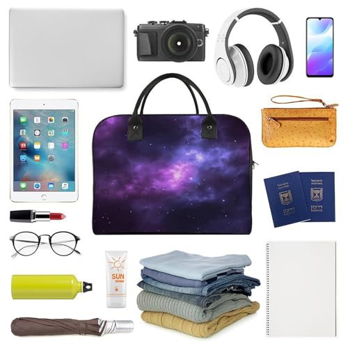 Bolso Tote Magic Galaxy Sky morado con cremallera miniatura 5