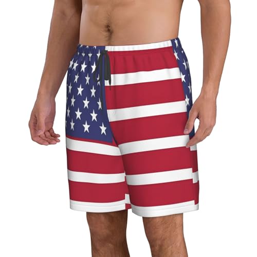 American Flag Men's Beach Pants-Quick-Dry & Comfortable Mens Beach Shorts for Men, Perfect for Surfing and Everyday Wear2