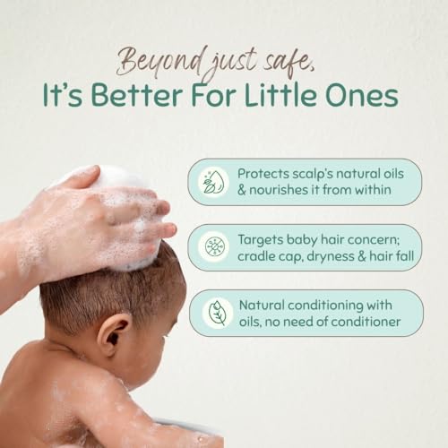Image of Indimums Reetha-Shikakai Natural Baby Shampoo - Promotes Healthy Scalp & Hair, Gentle, Tear-free, Easy-to-Wash & Moisturising, 0 months+ (3X 200 ML) 600 ML