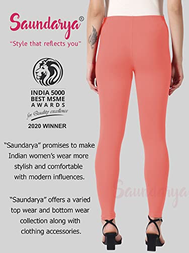 Image of Saundarya Women's Regular Fit Ankle Length Leggings Sizes: Small Size (S /M) for 26-30 inches Waist, Regular Size (L /XL) for 30-36 inches Waist and Plus Size (Plus Size for 36-42 Inches Waist)