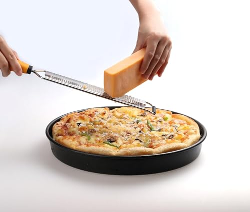 Lemon Zester & Heavy Duty Cheese Grater - Vegetable, Garlic, Nutmeg, Chocolate, Fruits, Ginger Shredder - Stainless Steel (Black) - image 9