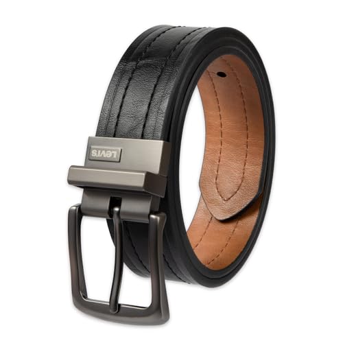 Image of Levi's Leather Men's Levis 40Mm Reversible Belt With Brushed Silver Buckle