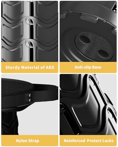 Image of Upgraded Collapsible Stool with Detachable Cushion & Waterproof Bag - 400lbs Heavy Duty Portable Folding Stool for Adults, Telescoping Camping Seat with Carrying Straps for Fishing Hiking Travel BBQ