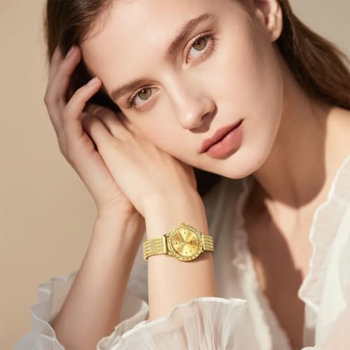 Image of OLEVS Women Watches Diamond Fashion Dress Elegant with Date Ladies Watch | Original Import Dress Gift,Diamond,Easy to Read Chronograph women's Watch