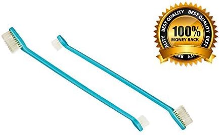 GOLF Cat & Dog Toothbrush Series 2 Pack, Mini Headed & Dual Headed Handle Toothbrushes for Small to Large Dogs, Puppies, Cats, Kitten, Most Pets