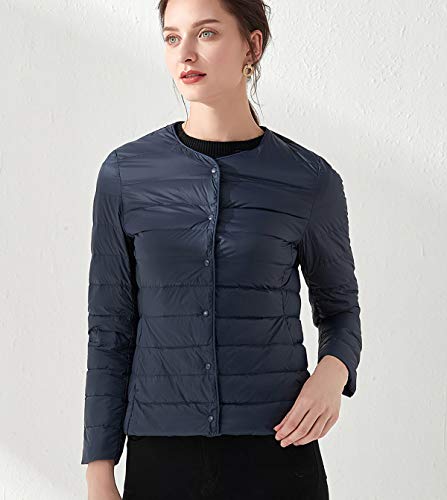 Leichte Daunenjacke Damen Leichter Daunenmantel Damen Ultraleichte Daunenjacke Damen Leicht Steppjacke Lightweight Steppmantel Federleichte Daunenjacken Daunen Mantel Für Frauen Daun Jacken Marine M