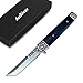 AuRiver Navaja Plegable, Navaja de Acero Inoxidable de Bolsillo con Mango de Madera y Metal - Adecuado para Acampar,Picnic,Caza (Black)