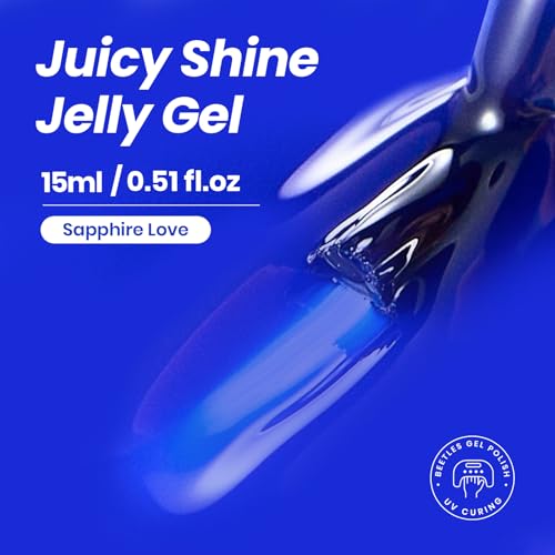 Image of beetles Royal Blue Gel Nail Polish - 15ml Neon Blue Gel Polish Soak Off UV LED Needed Nail Art Summer 4th of July Nails Manicure Salon DIY Design at Home Gifts for Woman