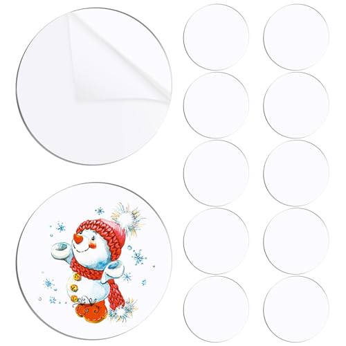 Image of 12PCS 6 Inch Clear Acrylic Circle Sheet, 1 /8 inch Thickness Disc, Round Blank Plastic for Name Cards, Cricut Cutting, Painting and DIY Projects