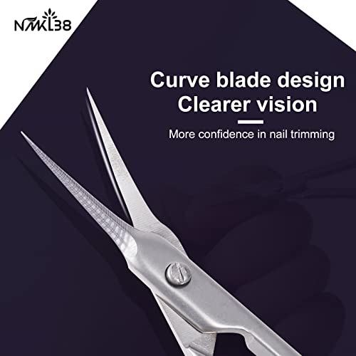 Nmkl38 Inox Curved Blade Cuticle Tower Point Scissors Cuticle Nipper Pliers Dead Skin Remover Beauty Grooming Kit For Nail Eyebrow Eyelash #TOP4