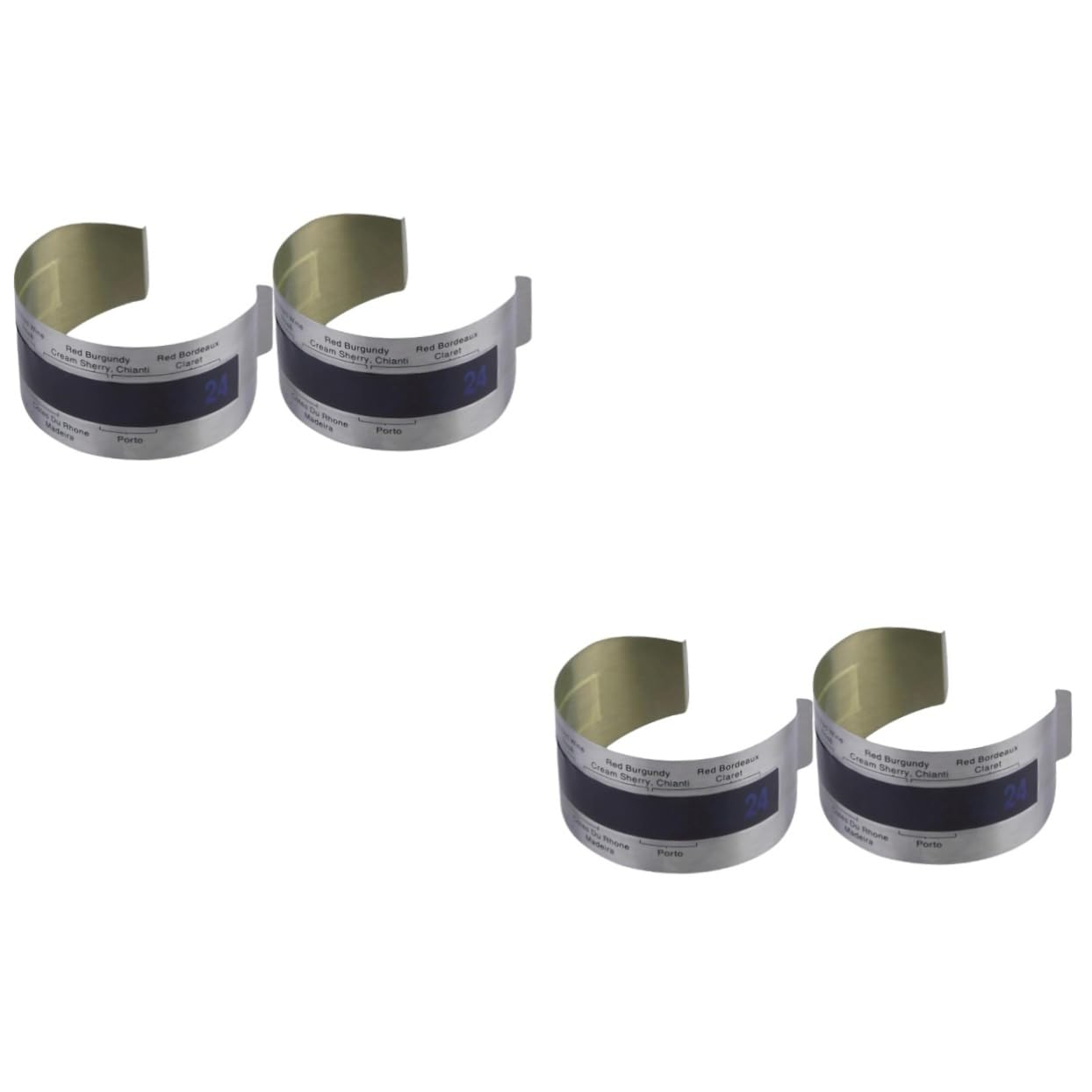 KICHOUSE 4pcs Stainless Steel Wine Thermometer Bracelet Digital Display for Accurate Bottle Measurement Tool for Wine