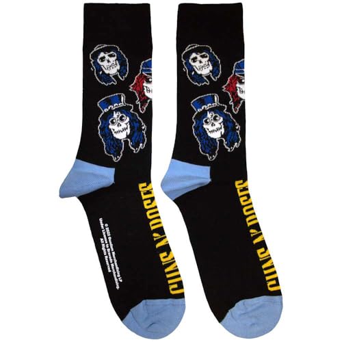 Rock Off Officially Licensed Products Guns N' Roses Skulls Band Logo Ankle Calzini Size One Size