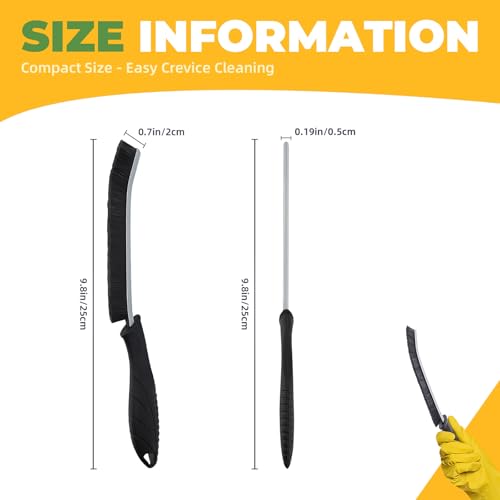 KMOSENIA Reinigungsbürste - Hartborsten Ecken Reinigungsbürste, Spaltreinigungsbürste, Fugenbürste, Multifunktionale Reinigungsbürste, Eckenreinigungsbürste für Badezimmer Küche (3, Schwarzer Griff)
