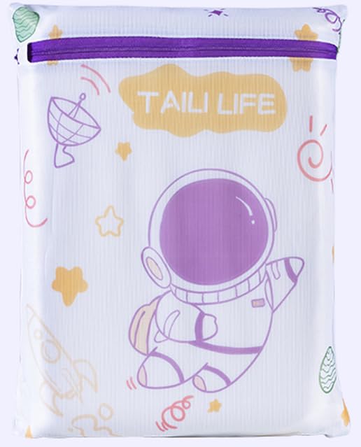 Purple Multi-Layered Protective Astronaut-Inspired Laundry Bag for Delicate Clothing, L