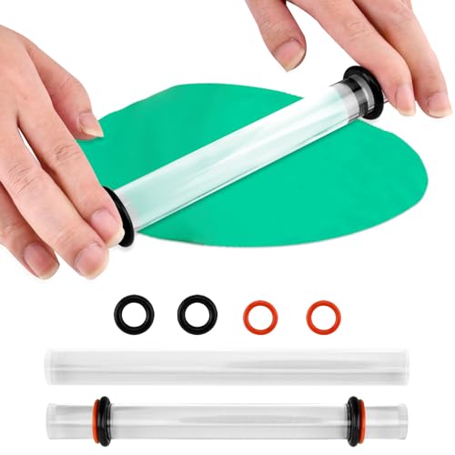 Polymer Clay Tools 2Pcs Acrylic Rolling Pin with Thickness Rings Kit Air Dry Clay Tools Clear Slab Roller Supplies Art Craft DIY Tool