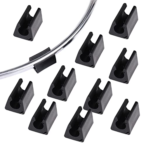 HJYZY 12mm Klemmschalengleiter für Runde Rohre 11-13mm Schwarz Möbelgleiter für Freischwinger Klemmgleiter ohne Zapfen 15 Stück Cover