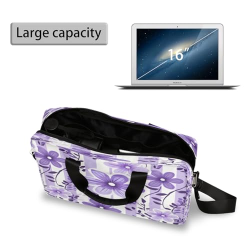 Bolso para laptop con flores moradas 16 pulgadas miniatura 5